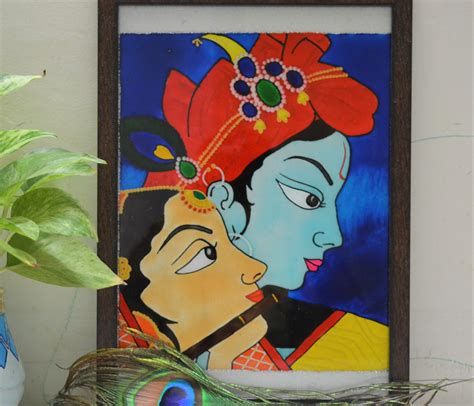 Radha Krishna Glass Painting Craft With Jayasri