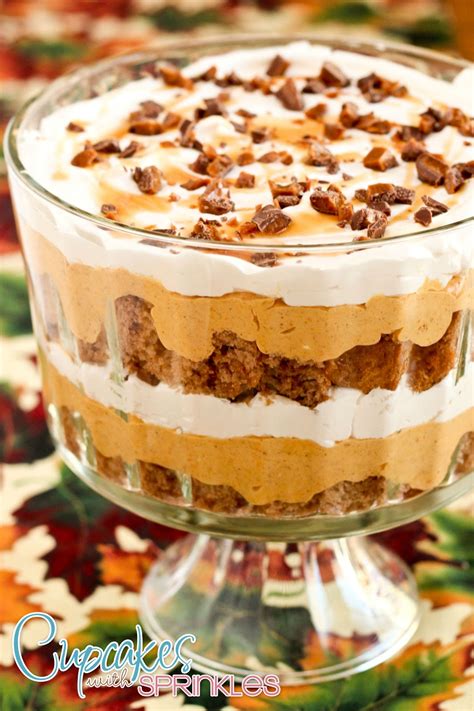 You could also substitute any flavor pudding mix you wanted. Cupcake with Sprinkles: Pumpkin Mousse Trifle