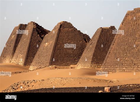 Pyramids Of Meroe Bagrawiyah Sudan Africa Stock Photo Alamy