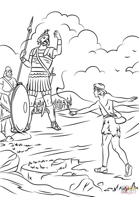 David Shows The Piece Of The Robe To Saul Coloring Page