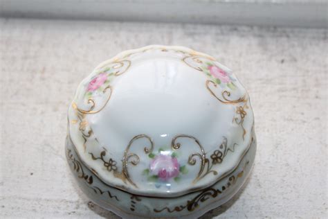Antique Hand Painted Nippon Porcelain Trinket Box