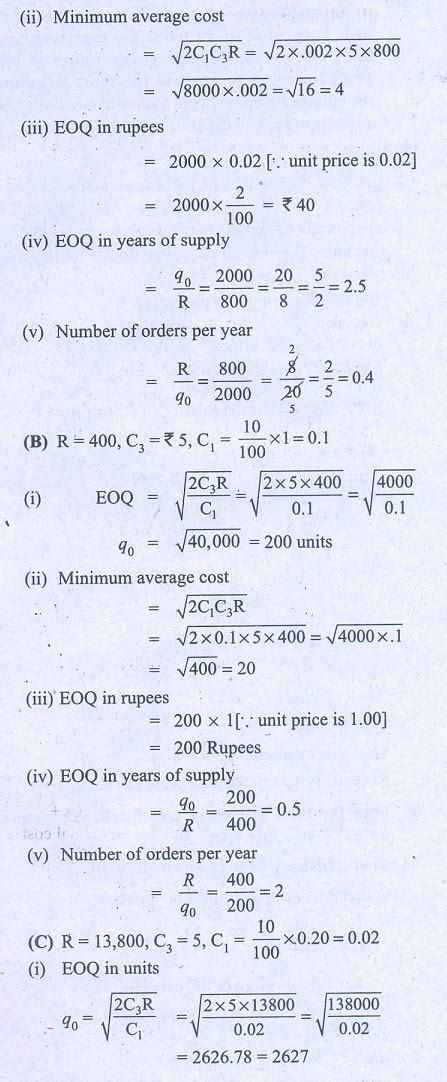 Spm mathematics (past exam papers). Exercise 6.3: Economic Order Quantity(EOQ) - Problem ...