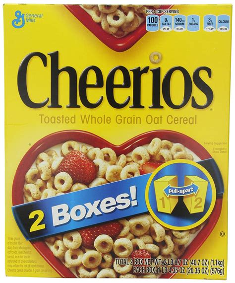 General Mills Cheerios Toasted Whole Grain Oat Cereal, 20.35 oz., 2 ...