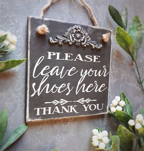 Please Leave Your Shoes Sign Little Entry Way Wood Plaque Etsy