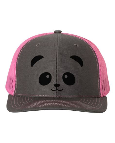 Panda Hat Panda Face Panda Apparel Trucker Hat Snapback Etsy