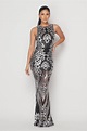Black Silver Iced Sleeveless Sequins Mermaid Gown | Sequin gown, Gowns ...