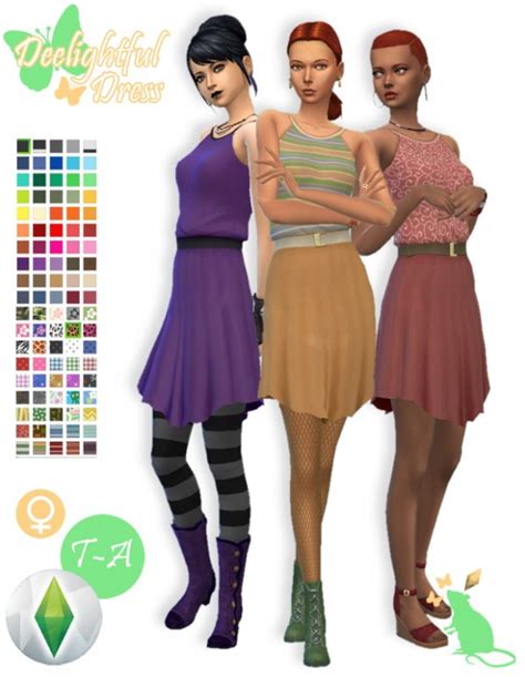 Simsworkshop Deelightful Dress Recolored By Standardheld Sims 4