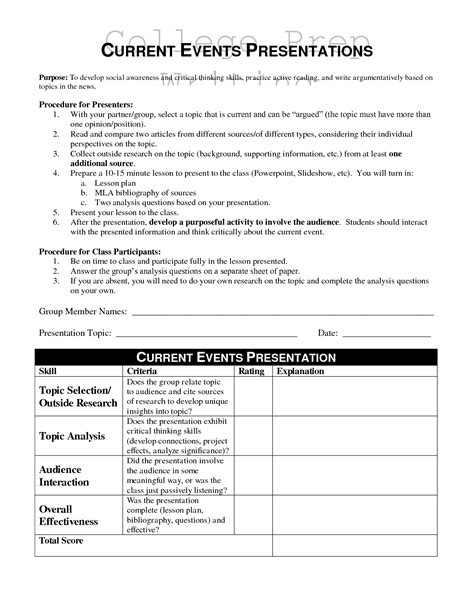 8 Best Images Of Weekly Current Events Worksheet Current Events
