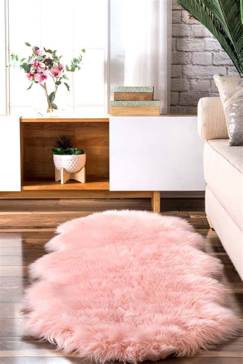 Fluffy Faux Fur Rug Pink Rugs Free Shipping