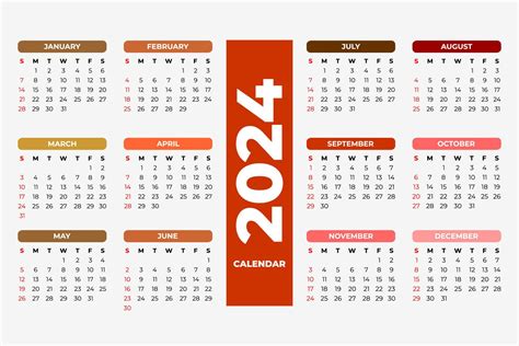 Plantilla De Calendario 2024 Vector Editable 12717839 Vector En Vecteezy