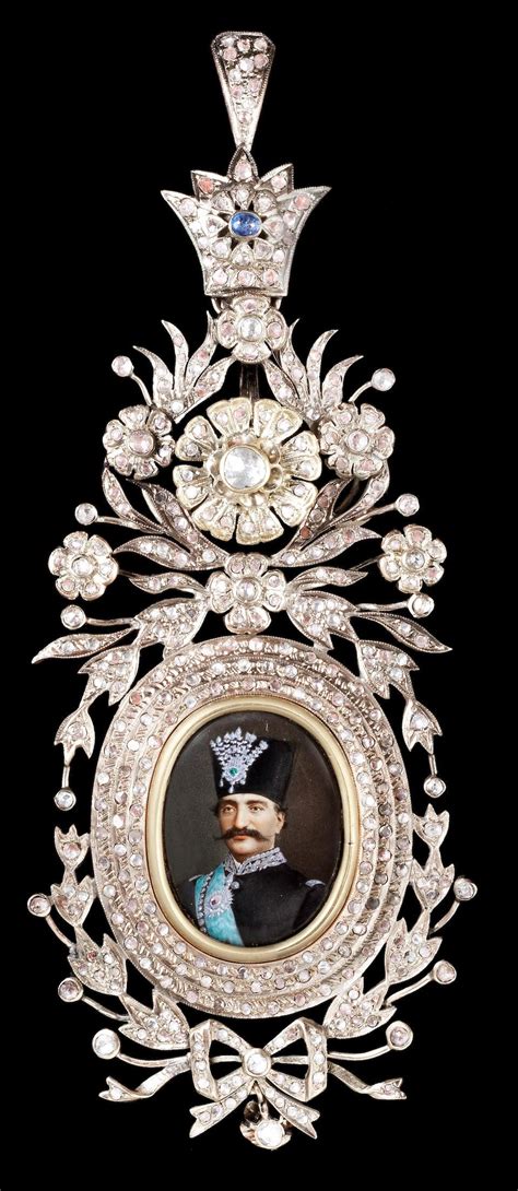 bonhams a diamond set rose gold insignia of the qajar order of the imperial effigy depicting