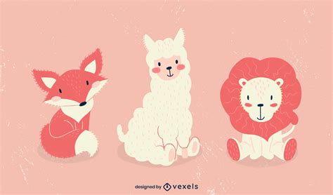 Cute Animals Illustration Set Vector Download
