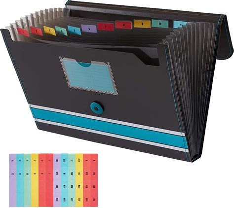 Expanding File Organisers 13 Pockets Filing Boxes Document Organiser