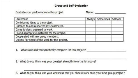 group evaluation forms   ms word excel evaluation