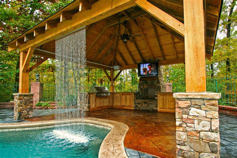 Love The Water Feature Outdoor Living Design Backyard Pool Designs
