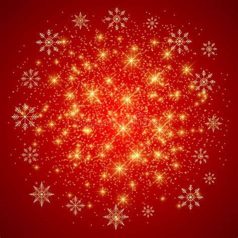 Christmas And Happy New Years Background With Golden Snowflakes Vector