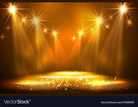 Spotlights On Stage With Smoke Light Royalty Free Vector