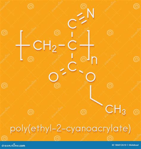 Polyethyl Cyanoacrylate Polymer Chemical Structure Polymerized Set