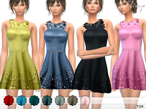 The Sims Resource Flower Applique Dress