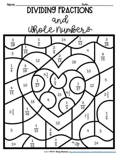 Free Multiplying Fractions Coloring Sheet In 2023 Multiplying