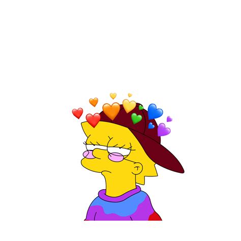 Rainbow Hearts Simpsons Sticker By Bunniegameralexia