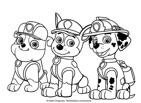 Dibujo Para Colorear De Rubble Chase And Marshall