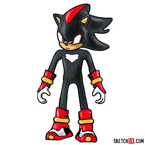 How To Draw Shadow The Hedgehog In Static Pose Sketchok Easy Drawing