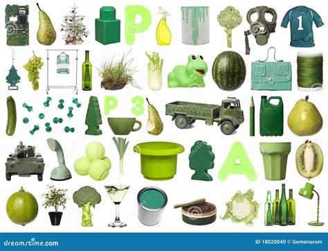 Group Of Green Objects Stock Photo Image 18020040