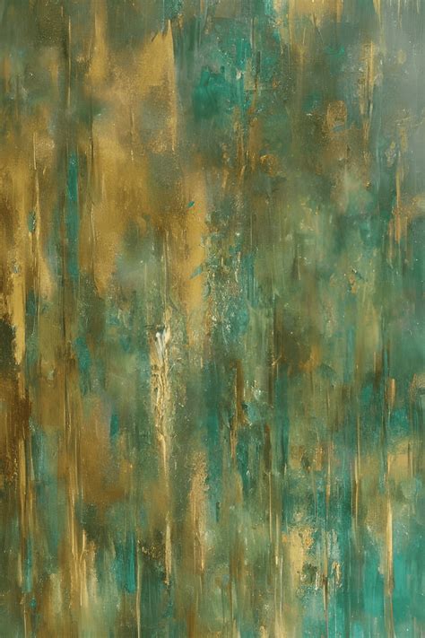 Emerald Green And Gold Oil Painting Abstract · Creative Fabrica