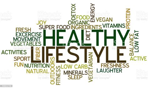 Healthy Lifestyle Concept Word Cloud Stock Illustration ...
