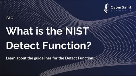 What Is The Nist Detect Function Youtube