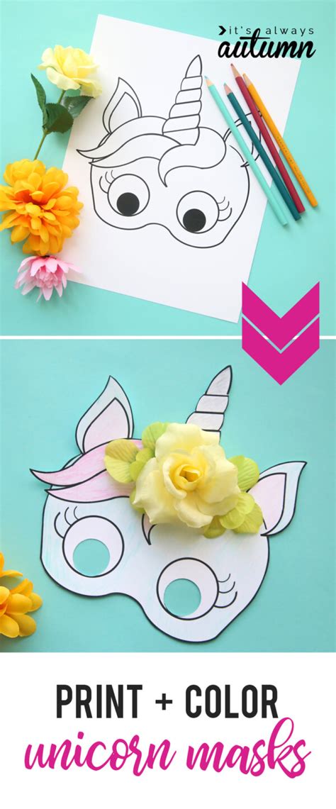 Unicorn Masks To Print And Color Free Printable Huffman Witena