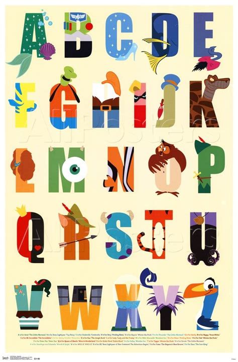 Disney Alphabet Posters Disney Alphabet Disney