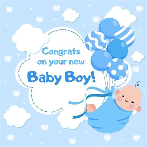 Congratulations On Baby Boy Greeting Card Template Postermywall
