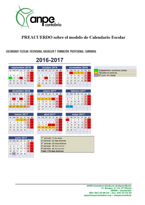 Calendarios Escolares 2016 2017 En Andalucía Y Resto De Comunidades