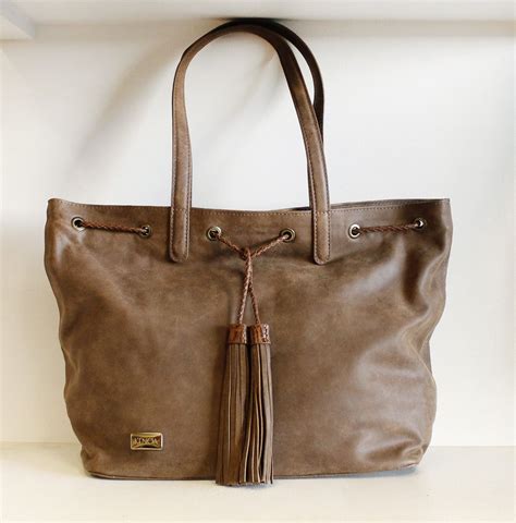 Leather Tote Bag Brown Braided Tote With Tassels Shoulder Purse Soft