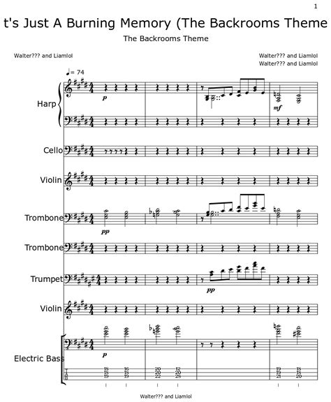 Its Just A Burning Memory The Backrooms Theme Sheet Music For Harp