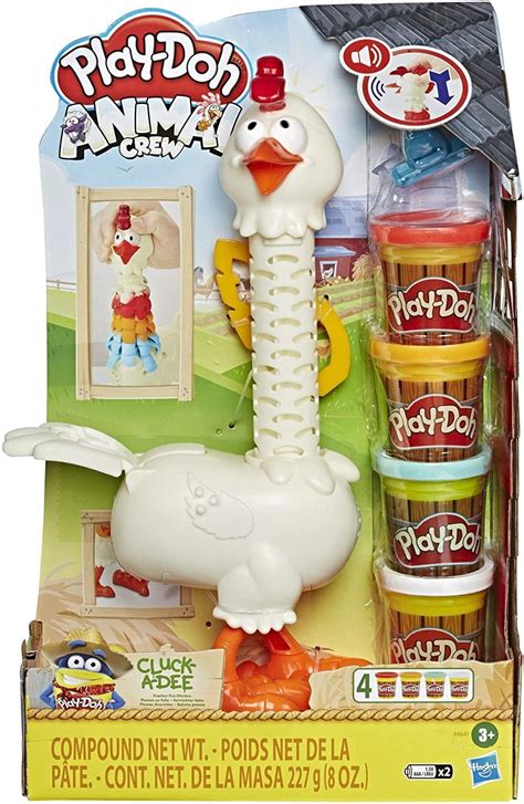 Play Doh Animal Crew Cluck A Dee Feather Fun Chicken Toy Farm Animal