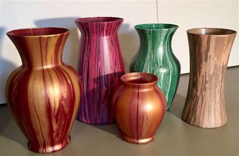Diy Paint Pouring Vase Decor Painted Glass Vases Cheap Glass Vases