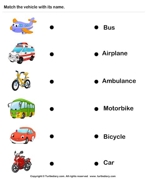 Download And Print Turtle Diarys Names Of Vehicles Worksheet Our