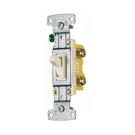 Hubbell 15 Amp Single Pole Framed Toggle Light Switch Light Almond In