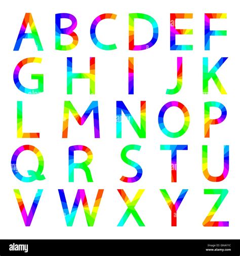 Rainbow Letters Of The Alphabet Vector Illustration Stock Vector Image