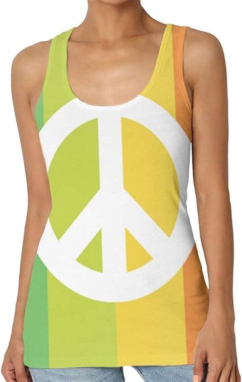 Mayal Womens Peace Sign Classic Vest Tank Top Tee Clothing