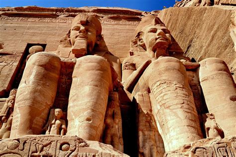 Giant Statues Of Pharaoh Ramesses Ii At Temple Of Ramesses In Abu Simbel Egypt Encircle Photos
