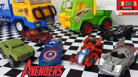 Avengers Superheroes Plastic Toy Cars Youtube