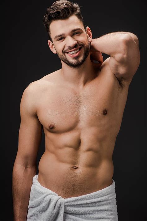 Muscular Man In Towel Isolated Stock Photo Image Of Towel Seductive