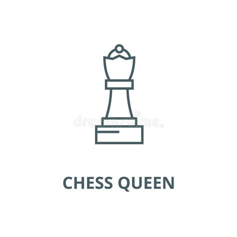 Chess Queen Line Icon Vector Chess Queen Outline Sign Concept Symbol