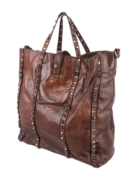 Campomaggi Studded Distressed Leather Satchel - Handbags - WCAMP20002 ...
