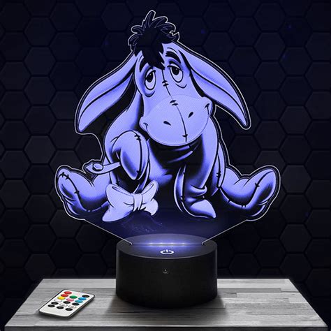 Winnie The Pooh Eeyore 3d Led Lamp With A Base Of Your Choice