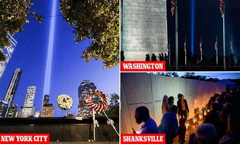 911 Landmarks Are Lit Up On Anniversary New York City Pentagon And